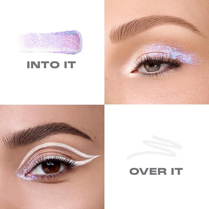 Morphe Mixed Signals Dual-Ended Eyeshadow Stick - Cream Eyeshadow Pigment & Chrome Liquid Flakes for Bold, Layered Eye Makeup Looks - Into It/Over It (0.96 oz)