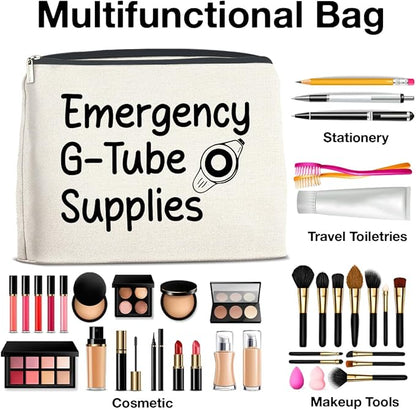 Emergency G-Tube Supplies Cosmetic Bag Gifts for Dietician Nurse Makeup Bag Zipper Makeup Pouch Critical Care Nursing Gift