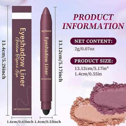 Shadow Liner 2-in-1 Eyeliner Eyeshadow, Inelaborate Eye Shadow, Shadow Liner Duo Plum, 2-in-1 Eye Makeup Eyeliner + Eyeshadow Waterproof, Smooth and Easy to Color(2PCS)