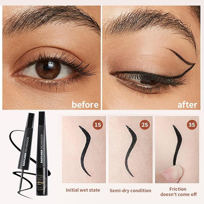MAEPEOR Ultra-Fine Liquid Eyeliner Black High-Pigmented Matte Eyeliner Pen Stay All Day Makeup with Fine Brush Tip (M01 Black)