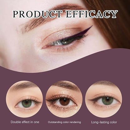 Mitlume Perfect Color Duo-Shadow Liner 2-in-1 Eyeliner & Eyeshadow,Chiura Plum Eyeshadow Stick,Waterproof Smudge-Proof Long-Lasting Makeup, Effortless Smoky or Natural Eye Makeup,Easy to Color(01+06)