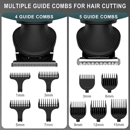 Beard Trimmer for Men Professional Mens Beard Grooming Kit T-Blade Trimmer Electric Shaver Razor Nose Body Trimmer Hair Cutting Kit Cordless 7 in 1 Black
