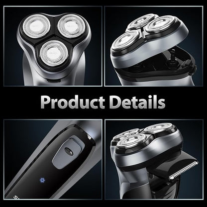 Sejoy Electric Razor for Men,Electric Shavers for Men,Face Shaver, Cordless Washable Rechargeable Shaving Machines,Pop Up Trimmer for Travel Home, LED Display,Fast Charging