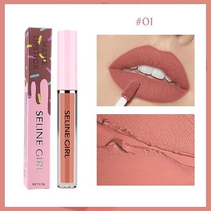 Matte Lip Gloss, Lip Gloss Silky Smooth Finish, Lipgloss Makeup Colorful and Creamy Texture, Lipstick for Every Occasion, Lip Oil Moisturizing and Hydrated #01
