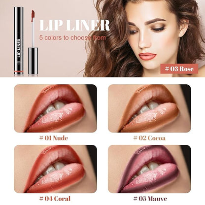 Lip Stain - Long Wear Tattoo Lip Liner, Waterproof & Transfer-proof Peel Off Lip Stain with Matte Finish, Lip Tint For All Skin Types, Great Gifts for Women (Cocoa)