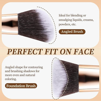 Makeup Brush Set with Black Travel Case -Premium Soft Synthetic Foundation, Contour & Eyeshadow Brushes for Liquid,Cream & Powder Blending Professional MUA Make Up Kit 11PCS