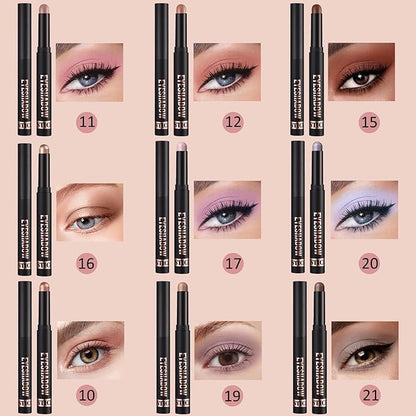 Neutral Eyeshadow Stick Cream Eyeshadow Pencil Makeup, High Pigmented Crease-proof Eye Shadow Brightener Stick, Hypoallergenic Waterproof Long Lasting Eye Highlighter stick(21# Gray Brown Matte)