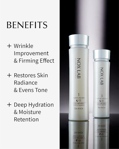 ISA KNOX Nox Lab Smart Edition gift Set (13.38 fl oz, Duo Set) - Korean Skincare, Anti-Aging, Hydrating & Firming Set for Wrinkle Care. with Smart Retino Formula, Retinol, Moisture Liposome