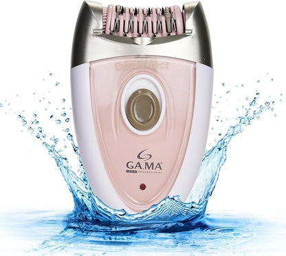 Epilady Gama Delicare Duo Rechargeable Epilator for Women, Cordless Electric Hair Removal Device, Hair Remover for Women, Bikini Trimmer for Women Pubic Hair, Dual Head, Dual-Volt, 2-Speed, LED Light