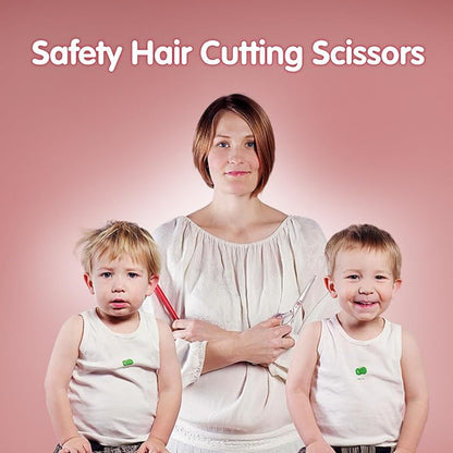 Safety Round Tip Toddler Haircut Scissors Kit - Stainless Steel 11-Piece Hair Clippers for Kids, Men, Women & Salon Use - Professional Barber Grooming Shears with Thinning & Layering Tools