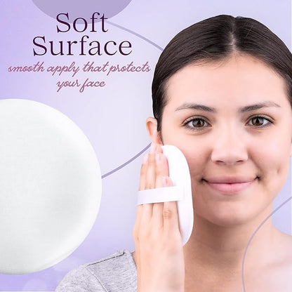 NextClimb Extra Large 4.5” White 100% Cotton Powder Puff for Makeup, Round, Comfortable to Hold