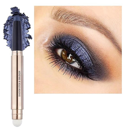 Eyeshadow Stick Eye Makeup Cream Smooth Shimmer Eyeshadow Pencil Primer Glitter Eyeliner Hypoallergenic Waterproof Long Lasting Blue Black shimmer # 12