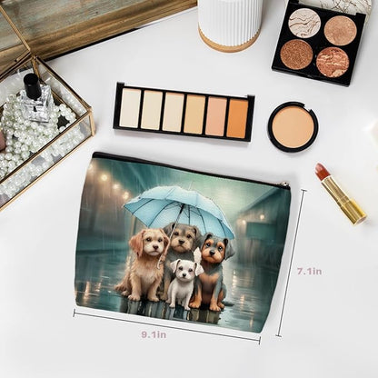 Wenboco Cute Dog Makeup Bag, Dog Gifts Travel Makeup Case Cosmetic Bags for Women, Portable Pouch Purse Travel Essentials Toiletries Accessories, Christmas Birthday Gifts for Women