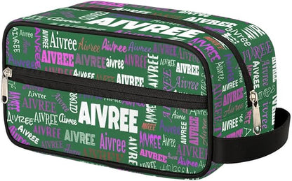 Customized Travel Makeup Toiletry Bag, Waterproof Large Cosmetic Bag Makeup Shaving Bag Organizer Case, Deep Forest Green Background
