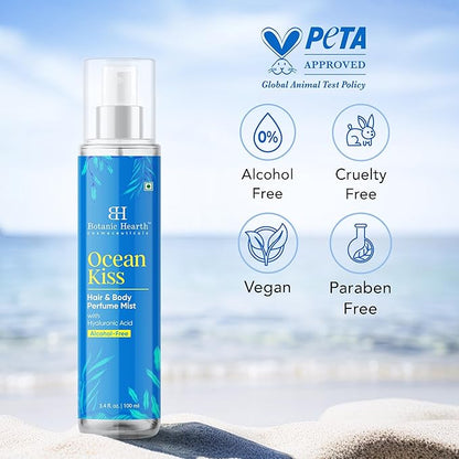 Botanic Hearth Ocean Kiss Hair Perfume & Body Perfume Mist with Hyaluronic Acid – Alcohol-Free Refreshing Fragrance Spray, Long Lasting Hydrating Mist for Women & Men, 3.4 fl oz