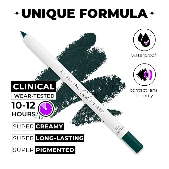 Lamel Long Lasting Gel Eyeliner Kajal - Smudgeproof & Waterproof - High Pigment Formula for Vibrant Eye Look - with Intense Color Payoff & Easy Application, 403-1.4g/0.05oz