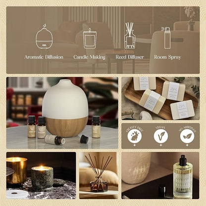 Hotel Diffuser Oils Gift Set, ARVIDSSON Luxury Fragrance Oil Blend, Hotel Scent Essential Oils for Diffuser, Jasmine & Mint, White Tea, Citrus Bliss, M-Way, Fancy Lobby, Gift for Women and Men