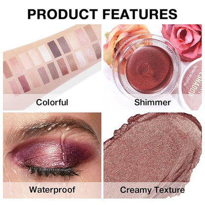 Cream Glitter Cocoa Shimmer Metallic Eyeshadow Palette Makeup, Natural Single Mini Instant Holographic Eyeshadow For Women, Sombras Crema Para Ojos, Talc, Paraben & Cruelty Free, 21