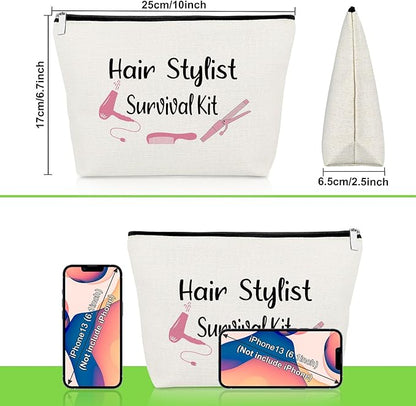 Hairdresser Gifts Hair Stylist Makeup Bag Inspirational Gifts for Hairstylist Hair Dresser Cosmetic Bag Retirement Presents for Hairdresser Cosmetology Graduation Presents Travel Cosmetic Pouch