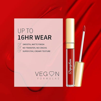 Red Lipstick Matte for Women Superstay Long Lasting Lipstick Smudgeproof Liquid Lipsticks Cruelty Free Lip Makeup (DM29 Flamingo)