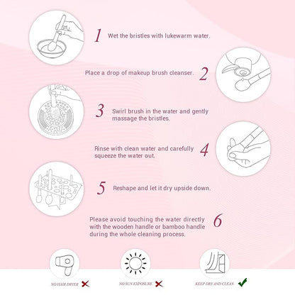 Jessup Brand 25pcs Professional Makeup Brush Set Beauty Cosmetic Foundation Powder Blusher Eyeshadow Blending Natural-Synthetic Hair Brushes Set (Black/Rose Gold)