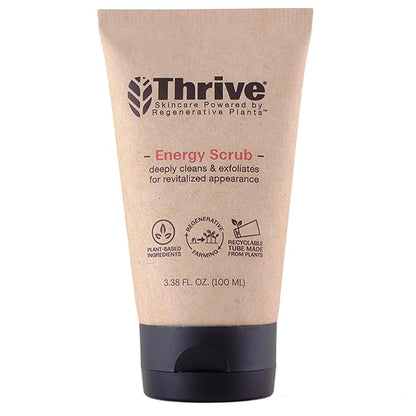 Thrive Natural Care Face Scrub - Gentle Exfoliating Face Wash Provides Deep Cleanse, Improves Skin Texture, Unclogs Pores - Vegan, Oil Free Exfoliator