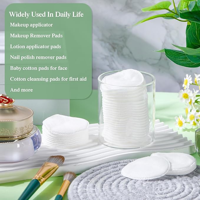 Maxcheck 600 Pcs Cotton Rounds Bulk Exfoliating Rounds for Face Makeup Remover Cotton Facial Pads for Face Makeup Removal Toner Pads