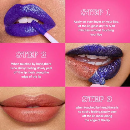 Peel off Lip Stain Masque - Lip Liner Peel Off Lip Stain Tattoo, All Day Peel-Off Lip Tint,Long Lasting Waterproof Transfer-proof Lip Mask Peel Off Lip Gloss,Stay Lip Makeup C06#
