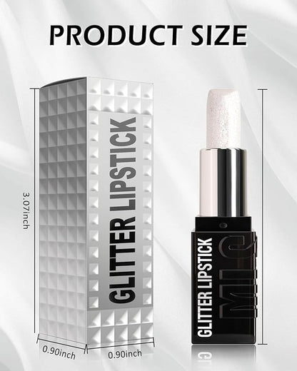 Diamond Glitter Matte Lipstick, Long Lasting Waterproof Ruby Red Metallic Sparkling High Pigment Non-Stick Lip Tint Lip Gloss,Full-coverage Lipgloss, Christmas Lip Makeup Gift for Women Girl-04