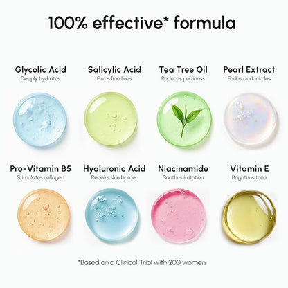MAREE Glycolic Toner Pads – 200 Toner Pads for Face Cleansing – Facial Exfoliating Pad with Tea Tree Oil, Salicylic Acid & Vitamins E, B3, B5 – Acne Clearing, Skin Pore Resurfacing & Radiance Device
