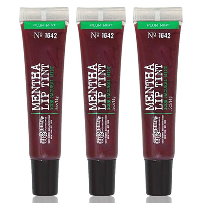 C.O. Bigelow Plum Mentha Lip Tint Trio, Pack of 3 Purple Tinted Lip Gloss with Peppermint Oil, High Gloss Shine Finish, 0.5 oz