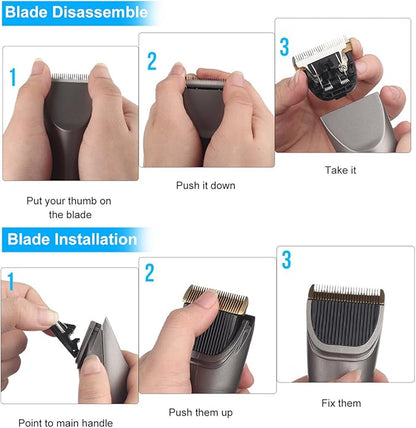 Sminiker Professional Hair Clippers Cordless Barber Shavers Rechargeable Hair Cutting Kit with 1 Hairdressing Cape 2 Scissors 9 Comb Guides