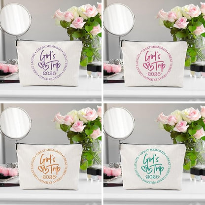 1 Pcs 3 Pcs 4 Pcs Makeup Bag, Girls Trip Gifts Favors Girls Weekend Gifts, Friendship Gifts for Women Bestie Bride