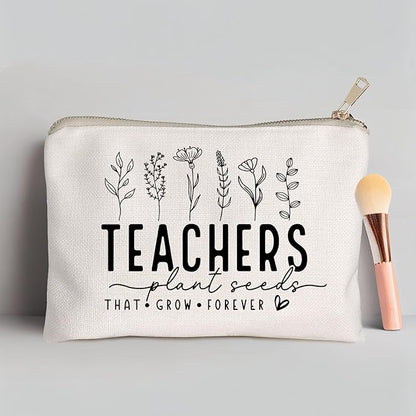 Helping Little Minds Grow Makeup Bag, Best Teacher Gift, Teacher Appreciation Gift, Teachers Plant Seeds That Grow Forever, Favorite Teacher Cosmetic Bag, Teach Love Inspire Pouch Bag