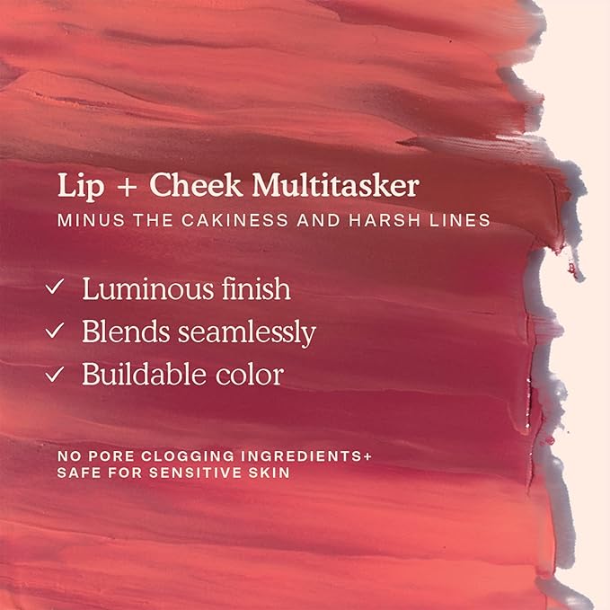 Tower 28 Beauty BeachPlease Cream Blush for Cheeks and Lips - Multi-Purpose Lip and Cheek Tint in Mauve Blush - for Sensitive Skin – Color OFFICE HOUR, Luminous Finish