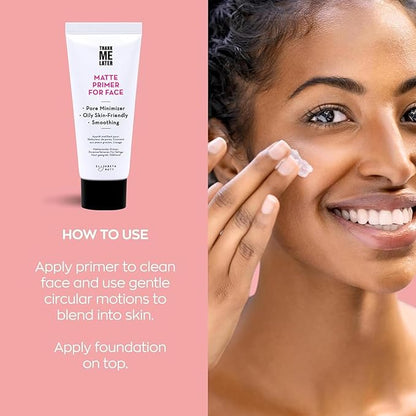 Elizabeth Mott Thank Me Later Face & Eye Primer – Long-Lasting Matte Makeup Base, Pore Minimizer, Oil & Shine Control, Wrinkle Blurring, Crease Prevention, Smooth Finish for All-Day Wear – 10g & 30g