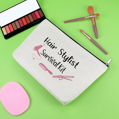 Hairdresser Gifts Hair Stylist Makeup Bag Inspirational Gifts for Hairstylist Hair Dresser Cosmetic Bag Retirement Presents for Hairdresser Cosmetology Graduation Presents Travel Cosmetic Pouch