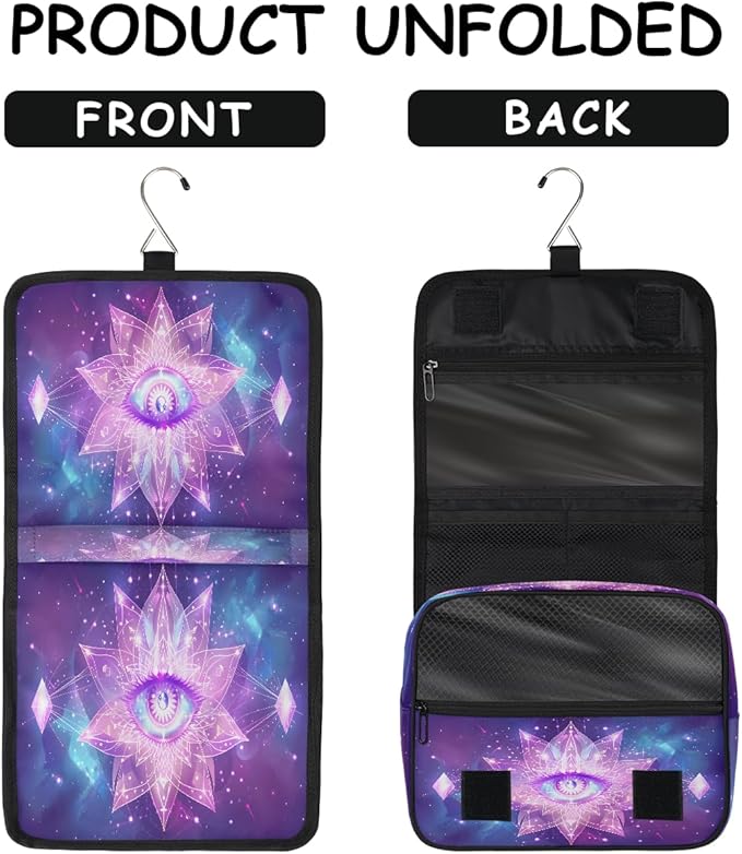 Travel Toiletry Bag for Women & Men Galaxy Evil Eye Hanging Cosmetic Organizer Portable Waterproof Makeup Case Make Up Bag with Compartments Travel Essentials for Bathroom Shower