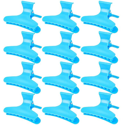 Ondder 12 Pack Butterfly Hair Clamps Claw Clips Salon Pro Section Clip for Styling, Sectioning, Cutting, Coloring Hair Clips Hairdressing Salon Tool Hair Accessories for Women Girls