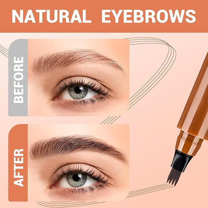 Microblading Eyebrow Pencils for Women,2026 Upgraded 3D Waterproof Eyebrow Pen,Long Lasting 4-Tip Brow Pencil, Eye Brow Pen for Natural Brows (Red Brown)