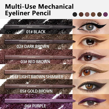 Kaely Dark Brown Gel Eyeliner Pencil, Smooth Eye Liner Waterproof Smudge Proof, Built in Sharpener, Long Lasting Eye Makeup, Vegan & Cruelty-Free, 02