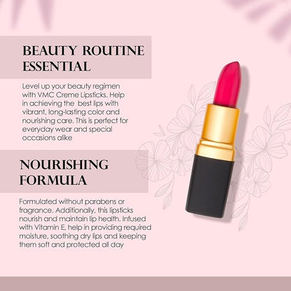 Vera Moore Creme Lipstick, Long Lasting, Lightweight, Moisturizing Opaque Color with Staying Power, Fragrance, and Paraben Free Cosmetics Soft Lipstick (Candy)