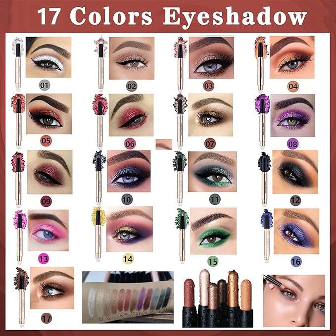 Purple Eyeshadow Stick, Cream Smooth Shimmer Eyeshadow Pencil Makeup, Hypoallergenic Waterproof Long Lasting Eye Shadow Highlighter Stick Create Multi-Dimension Eyes Look(Violets Shimmer #08)