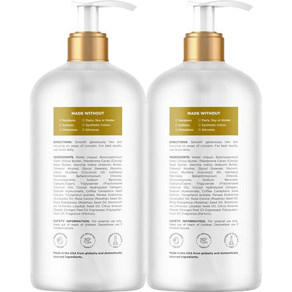 Maple Holistics Skin Firming Body Lotion for Women - Caffeine & Collagen Body Lotion with Hyaluronic Acid for Dry Crepey Loose Skin and Cellulite (2 Pack)