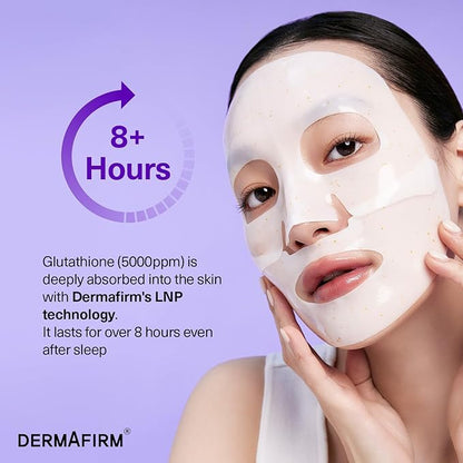 Dermafirm Soothing Repair Toning Gel Mask R4 - Brightening & Anti-Wrinkle Korean Face Mask with Glutathione - Overnight Hydrogel Mask for Glowing Skin - 4pcs