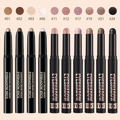 Matte Cream Eyeshadow Stick, Waterproof Eye Shadow Stick, Long-Lasting and Blendable High Pigmented Single Eyeliner Makeup for Women, 11 Rose Nude