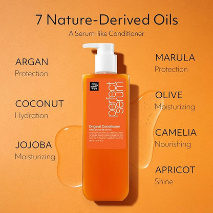 Mise En Scene Perfect Serum Original Conditioner For Damaged Hair, Nutrient Care With Argan Oil, Containing Jojoba-Seed-Oil For Smooth, Glossy Texture, 22.99 Fl. Oz.