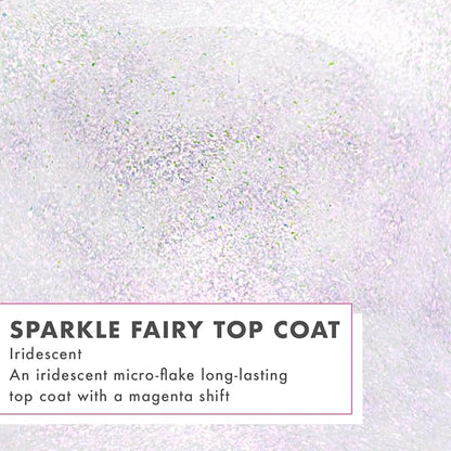Olive & June Long Lasting Nail Polish Top Coat - Sparkle Fairy | Gel-Like Finish | No Lamp Needed, Lasts up to 10 days | Salon-Quality at Home | Vegan & Cruelty-Free, Chip-Resistant | Iridescent Flake