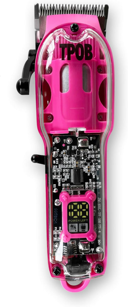 TPOB Slime 2 Candy Edition Barber Hair Clippers for Men 6800 RPM with Matte Pink Case and Taper Blade