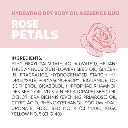 Onyx Professional Hydrating Dry Body Oil, Rose Petals, 3.7 fl oz, 2pk